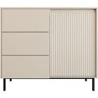 Mirjan 24 Kombikommode Ozmi 1D3SZ, Kommode mit Drehtür und drei Schubladen, Griffloses Öffnungssystem push to open (Farbe: Cashmere)