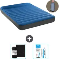 Intex Airbed - Doppelbett - 137 x 191 x 22 cm - Blau - Inklusive Pumpe - Spannbettuch en Reperaturset