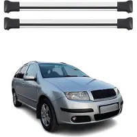 Omac Dachträger Grundtäger für Skoda Fabia mk1 1999-2007 75kg Aluminium Silber 2 tlg