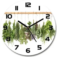 Tulup Wanduhr aus Glas 30fi Glasbild Glasuhr Gehärtetes Glas - schwarze-zeiger - Herbs on a string