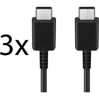 Emiro 3x Typ-C Schnell-Ladekabel für Original Samsung Galaxy S20, S20+, S20 Ultra Datenkabel 5A super-schnell schwarz 1m beidseitig USB Type-C super-fast-Charging Cable
