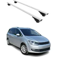 Omtec Dachträger Gepäckträger für VW Sharan 2010-2025 Grundträger Metall Silber 2tlg