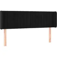Syfax Kopfteil mit Ohren Schwarz 147x16x78/88 cm Samt