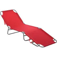 Dopwii Sonnenliege, klappbar, verstellbare Rückenlehne, rostfreier Metallrahmen, 187 x 55 x 24, Rot
