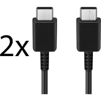 Emiro 2x Typ-C Schnell-Ladekabel für Original Samsung Galaxy A3 (2017), A5 (2017) Datenkabel 5A super-schnell schwarz 1m beidseitig USB Type-C super-fast-Charging Cable