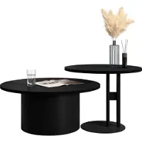 Mirjan 24 Couchtisch Monar, Wohnzimmer Kaffeetisch, Basis aus Stahl (Farbe: Schwarz / Schwarz)