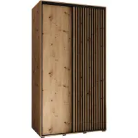 MEBLE KRYSPOL Sapporo 1 Schrank mit 2 Schiebetüren - 205,2x130x60 cm - Artisan Artisan Schwarz