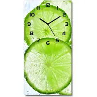 Tulup Wanduhr aus Glas – 30x60 cm - Glasbild - Glasuhr - Gehärtetes Glas -Limonka unter Wasser