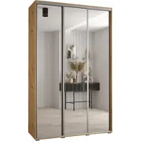 MEBLE KRYSPOL Davos 2 Schrank, drei Türen - 235,2x150x60 cm - Artisan Artisan Silber