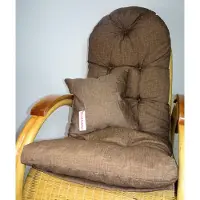 Rattani Auflage/Polster für Schaukelstuhl, Liegestuhl, Ersatzpolster Gr. 130 x 50 x 12 cm + Zierkissen Stoff Nuevo Loneta - EU