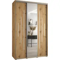 MEBLE KRYSPOL Davos 13 Schrank, drei Türen - 235,2x160x45 cm - Artisan Artisan Silber