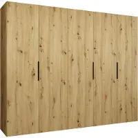 MEBLE KRYSPOL , Kleiderschrank, Schrank 250 cmx202x52, Artisan Eiche, Schwarz