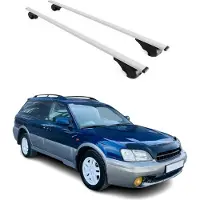 Omtec Dachträger Grundtäger für Subaru Legacy mk3 Kombi 1999-2003 75kg Metall Grau 2x