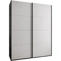 MEBLE KRYSPOL LUX 1 Kleiderschrank - 245,5x200x64cm - Schwarz, Weiß, Schwarz