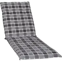 Green Spirit Gartenliege Auflage Belgrad, Motiv - Karo, grau, 193x60x6cm