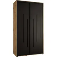 MEBLE KRYSPOL Davos 8 Schrank, zwei Türen - 235,2x140x60 cm - Artisan Schwarz Schwarz