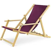 Sonstiges Holz Sonnenliege Strandliege Liegestuhl aus Holz 3 Stufen Klappbare Gartenliege mit Armlehne bordeaux