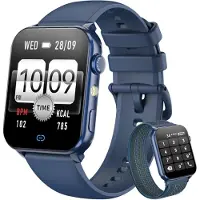 Blackview Smartwatch Herren Damen Fitnessuhr mit Bluetooth Anrufen LED Licht zwei Armbänder Sportuhr mit Puls Schlaf Schritte Kalorien Monitor Android