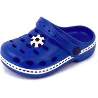 Alb Trade Kinder Clogs Gartenclogs Hausschuhe Sandalen Fußball Blau Gr. 24/25