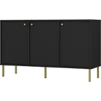 Masseno Kommode TORINO 125 cm Sideboard mit 3 Türen für Wohnzimmer Schlafzimmer Modern 125x41x74 cm Graphitfarben / Graphitfarben