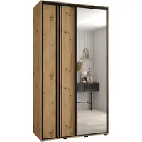 MEBLE KRYSPOL Davos 7 Schrank, zwei Türen - 235,2x130x45 cm - Artisan Artisan Schwarz