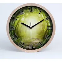 Tulup Holzuhr 25fi cm wanduhr - schwarze Spitzen - Tunnel der Bäume