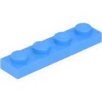 LEGO 1x4 Platte 3710 - 250 Stück Mittleres Blau