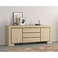 Lomadox Wohnmöbel in Eiche modern mit Lowboard, Sideboard & Couchtisch, 3-teilig - CERIALE-83