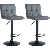 CLP 2er Set Barhocker Peru Samt schwarz dunkelgrau