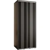 MEBLE KRYSPOL Davos 6 Schrank, zwei Türen - 235,2x120x60 cm - Schwarz Schwarz Silber