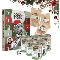Dogs'n Tiger Dogs’n Tiger Guido Maria Kretschmer Adventskalender Hunde Box | Schlemmermenü | Huhn & Ente | Premium Mahlzeiten & Snacks | Adventskalender Hund
