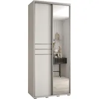 MEBLE KRYSPOL Davos 11 Schrank, zwei Türen - 235,2x100x45 cm - Weiß Weiß Silber