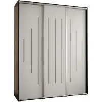 MEBLE KRYSPOL Davos 12 Schrank, drei Türen - 235,2x190x60 cm - Schwarz Weiß Silber