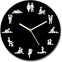 Tulup Wanduhr aus Glas 30fi Glasbild Glasuhr Gehärtetes Glas - weisse-zeiger - Kamasutra