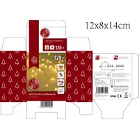 BURI Cluster-Lichterkette Sterne 120 LED warmweiß IP44 | Wetterfeste Weihnachtsbeleuchtung für Innen und Außen mit funkelnden Sternen
