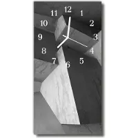 Tulup Glasuhr Wanduhr Küchenuhr Echt-Glas 30x60 Marmor Grau