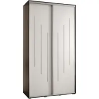 MEBLE KRYSPOL Davos 8 Schrank, zwei Türen - 235,2x130x60 cm - Schwarz Weiß Silber