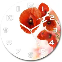 Tulup Wanduhr aus Glas 30fi Glasbild Glasuhr Gehärtetes Glas - weisse-zeiger - Maki