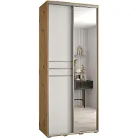 MEBLE KRYSPOL Davos 11 Schrank, zwei Türen - 235,2x110x60 cm - Artisan Weiß Silber