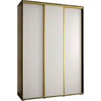 MEBLE KRYSPOL Davos 1 Schrank, drei Türen - 235,2x180x60 cm - Schwarz Weiß Gold