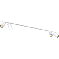 Licht-Erlebnisse Spot Strahler Metall Aluminium verstellbar in Weiß Gold GU10 4-flammig länglich Modern