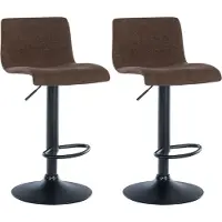 CLP 2er Set Barhocker Branford Stoff braun