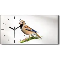 Coloray Wandbild Leinwand Bilder Wanduhr 60x30 Gemälde Abstrakter Zweig Tier Vogel Kunst - schwarze Hände