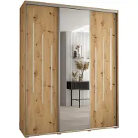 MEBLE KRYSPOL Davos 9 Schrank, drei Türen - 235,2x190x60 cm - Artisan Artisan Silber