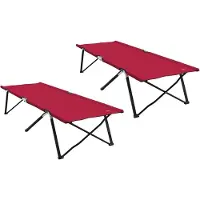 Syfax Klapp Schlafbett fürs Camping 2 pcs Rot 206 x 76 x 74 cm