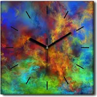 Coloray Uhr auf Leinwand 30x30 cm Wand Uhr Dekoration Wohnzimmer Segeltuch schwarze Hände -Abstraktion Kunstkunst