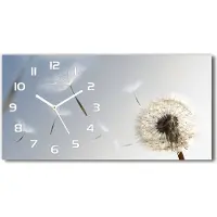 Tulup Wanduhr aus Glas – 60x30 cm - Glasbild - Glasuhr - Gehärtetes Glas - weisse-zeiger - Geometrischer Hintergrund