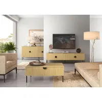 Feldmann-Wohnen Wohnzimmer-Set Mond Wohnwand 4-teilig Ausführung wählbar,mit Beleuchtung,Eiche Baltic