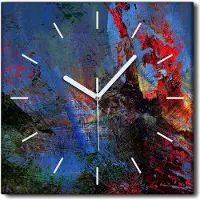 Coloray Uhr auf Leinwand 30x30 cm Wand Uhr Dekoration Wohnzimmer Segeltuch weiße Zeiger -Abstraktion Kunstkunst
