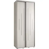 MEBLE KRYSPOL Cannes 12 Schrank mit 2 Schiebetüren - 205,2x110x45 cm - Weiß Weiß Silber